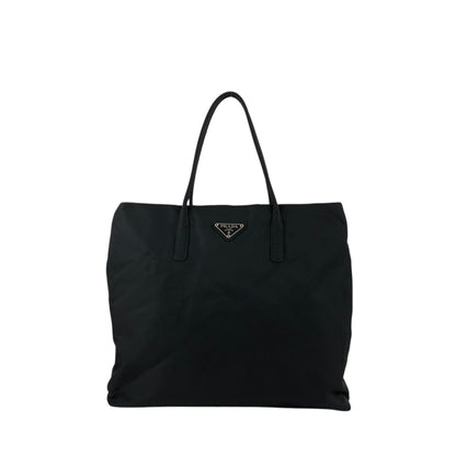 PRADA Tessuto Triangle Logo Handbag Totebag Black Vintage 6skxyh