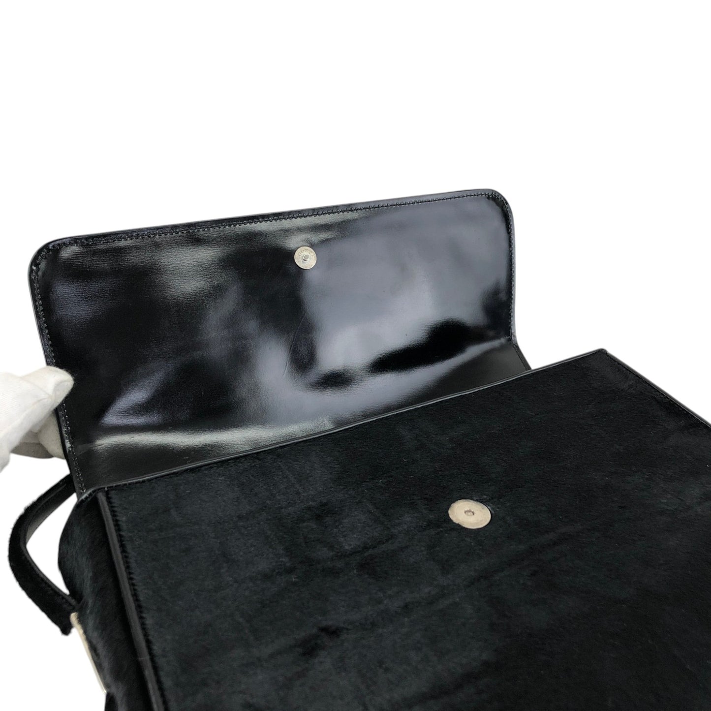GUCCI Logo Shoulder bag Black Vintage v7uzb2