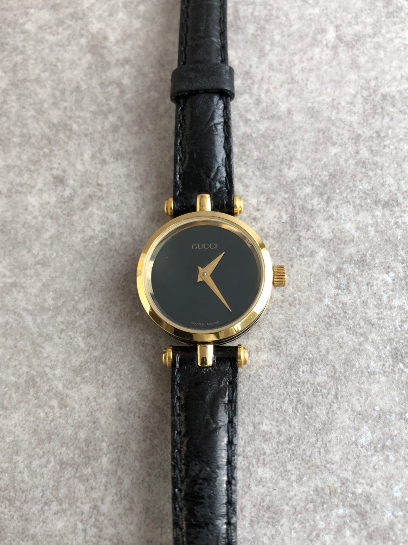 GUCCI Quartz Watch Black Vintage tbwk7u