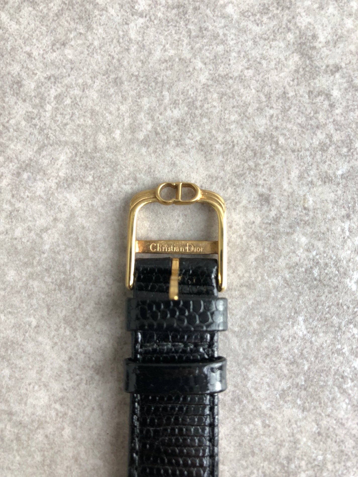 Christian Dior Logo Watch Gold×Black Vintage 76nb8k