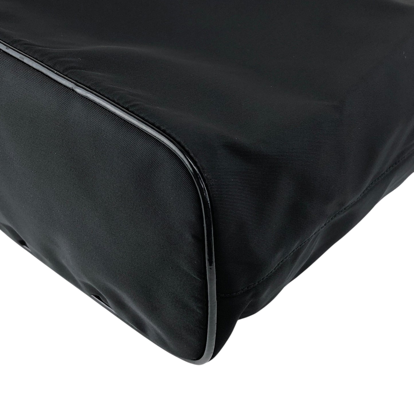 PRADA Tessuto Triangle Logo Drawstring Handbag Totebag Black Vintage 8y7i6t