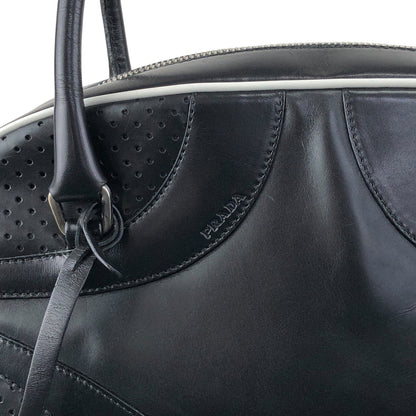PRADA Padlock Small Boston bag Handbag Black Vintage vcg8wk
