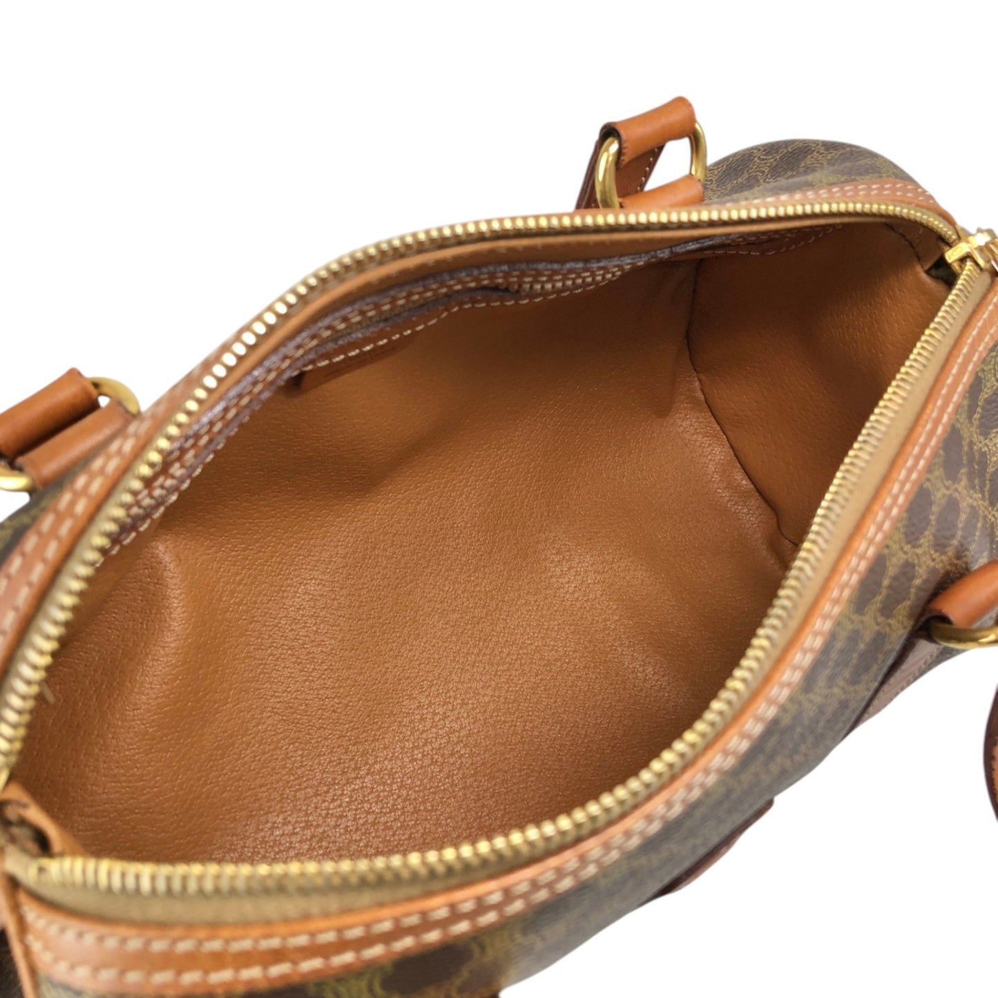 CELINE Macadam Blason Handbag Brown Vintage s5ej7j