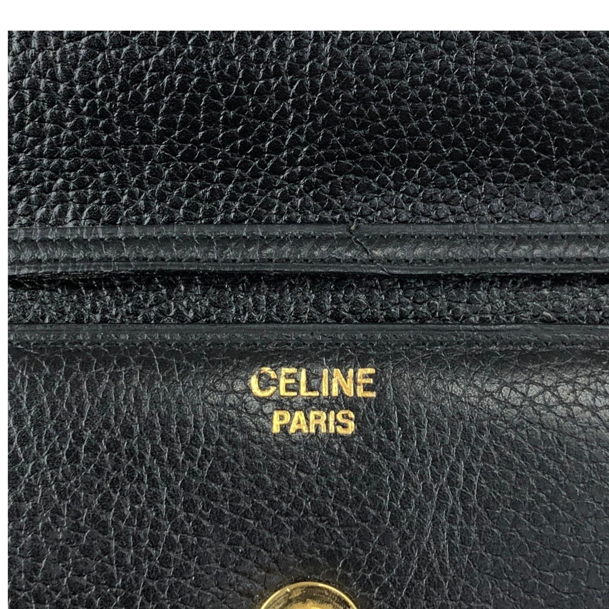 CELINE Gancini Shoulder bag Black Vintage 5hj33y