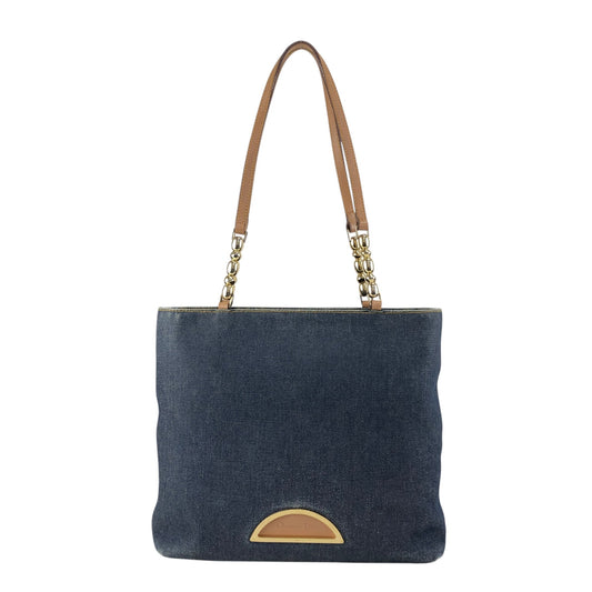 Christian Dior Logo Handbag Totebag Indigo Vintage kxnt2a