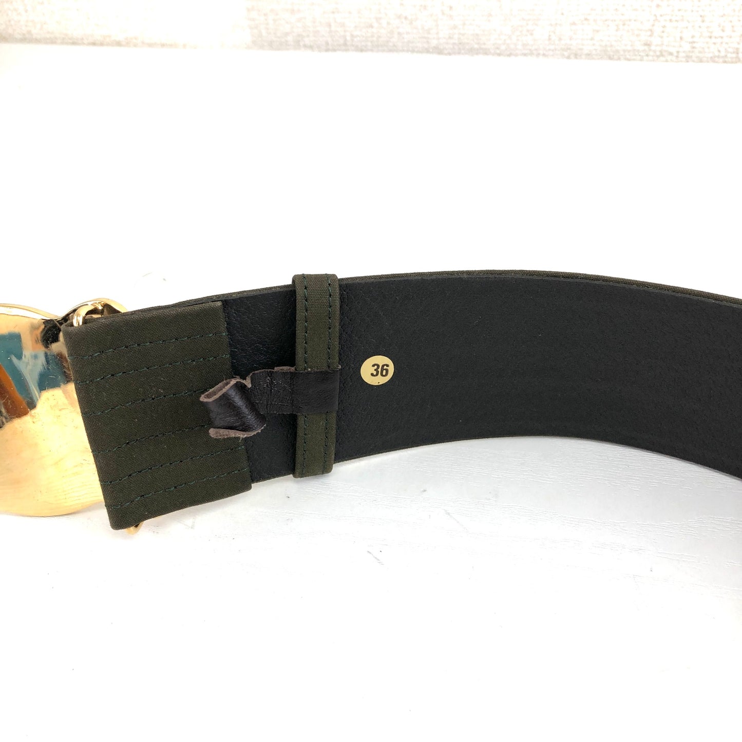 CELINE Triomphe Belt Olive Vintage 8k4uzp