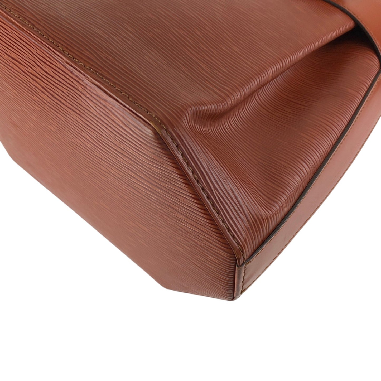 LOUIS VUITTON Epi Drawstring Shoulder bag Brown Vintage t3tdjx