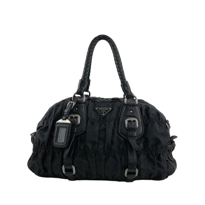 PRADA Triangle Logo Handbag Black Vintage g8wpjj