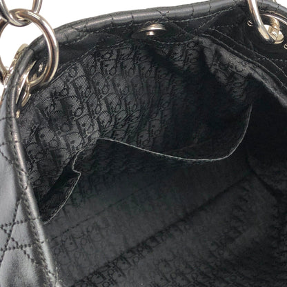 Christian Dior Lady Dior Cannage Charm Totebag Black Vintage niu5pt