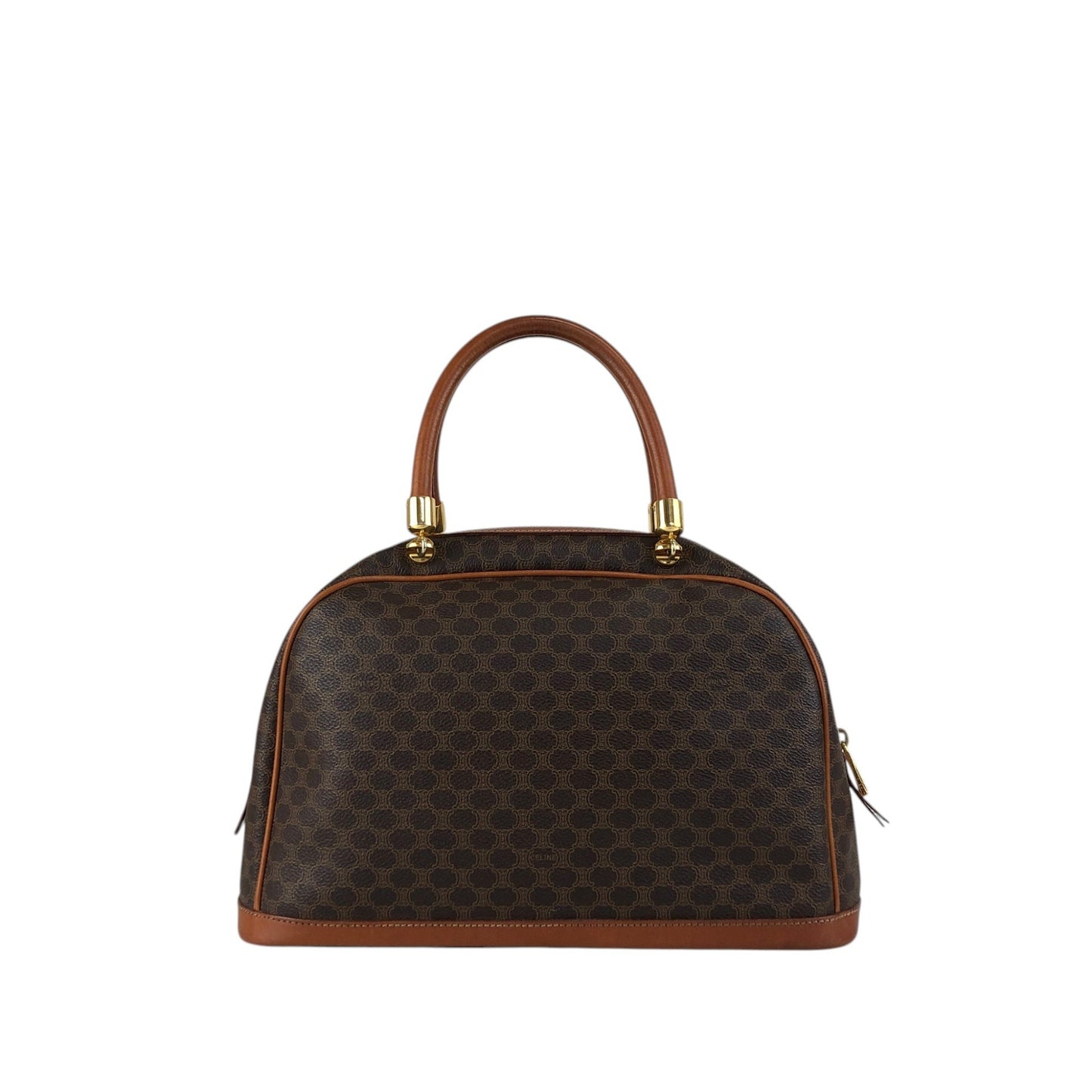 CELINE Macadam Blason Handbag Brown Vintage h544n5