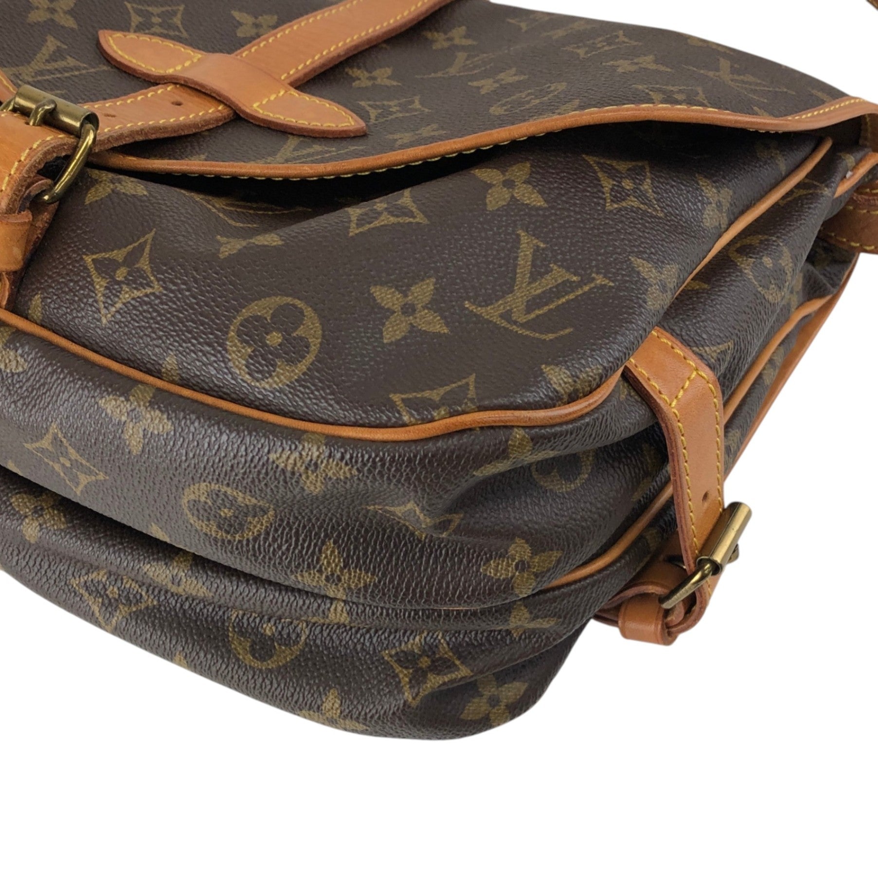 LOUIS VUITTON Monogram Shoulder bag Brown Vintage 27my8c