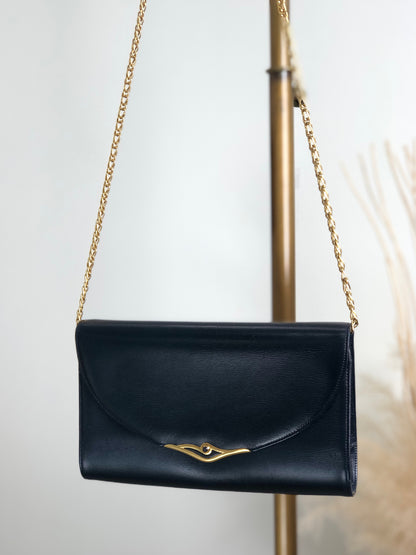 Cartier Chain Shoulder bag Navy Vintage g6icmh