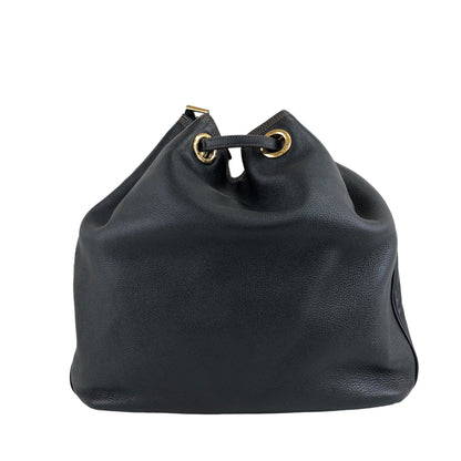 LOEWE Anagram Drawstring Shoulder bag Black Vintage xem44m