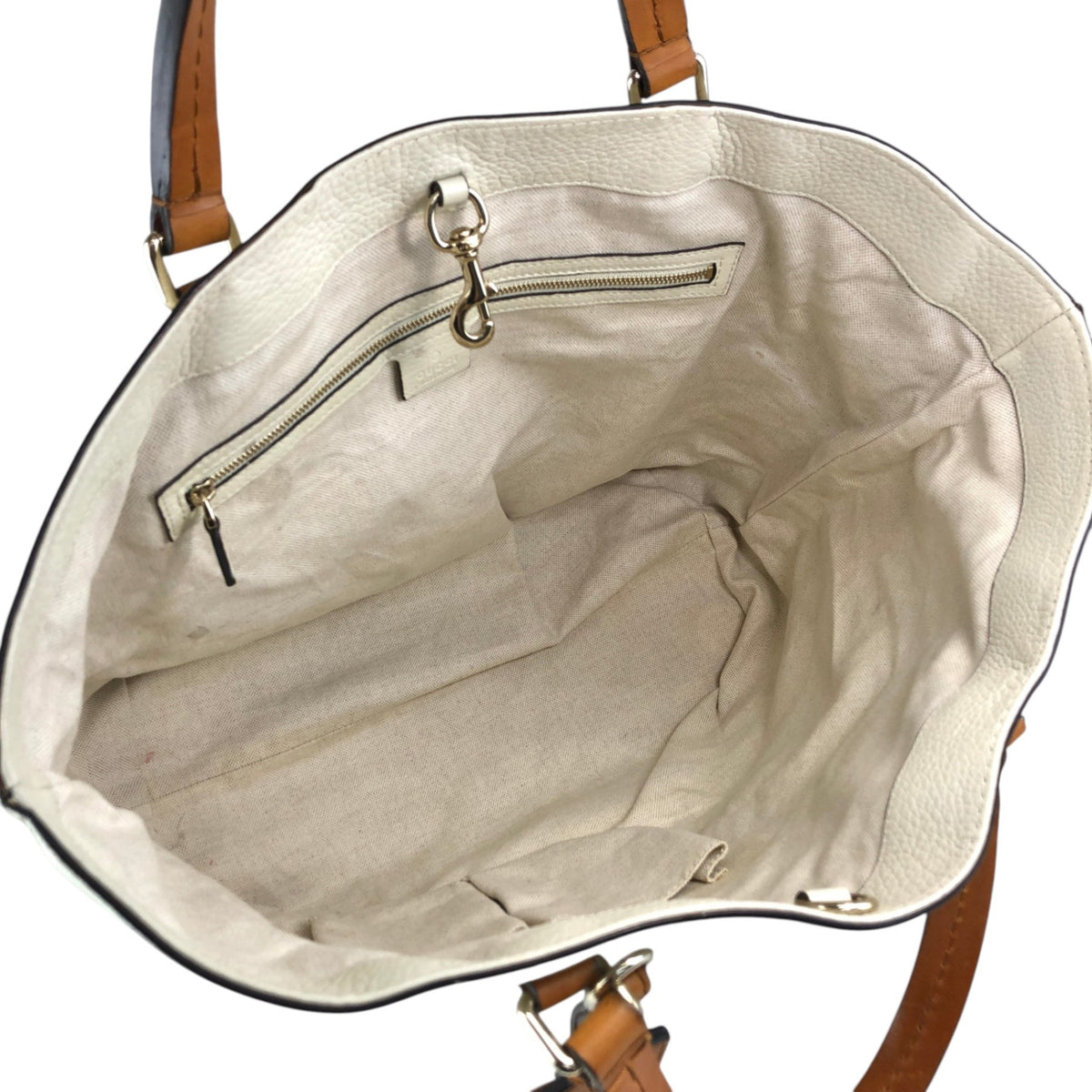 GUCCI Logo Totebag Ivory×Brown Vintage rc7r6c