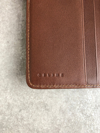 CELINE Paris Macadam Logo Trifold Wallet Indigo Vintage ddcaau