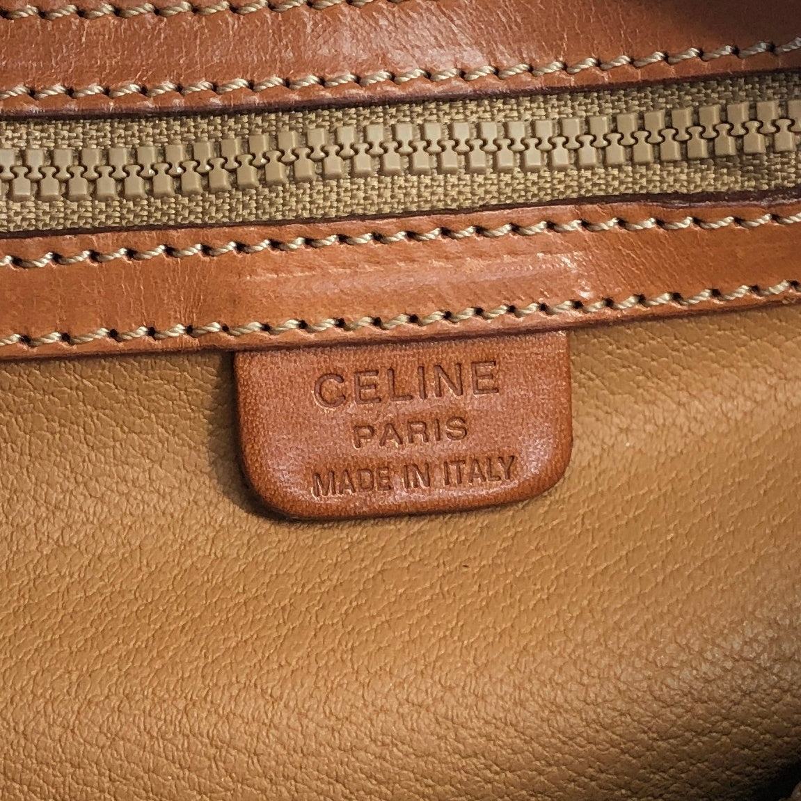 CELINE Macadam Blason Handbag Brown Vintage ydamck