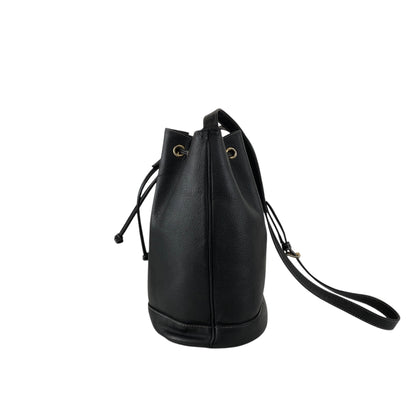 Yves Saint Laurent YSL Logo Drawstring Shoulder bag Black Vintage 3jig7u