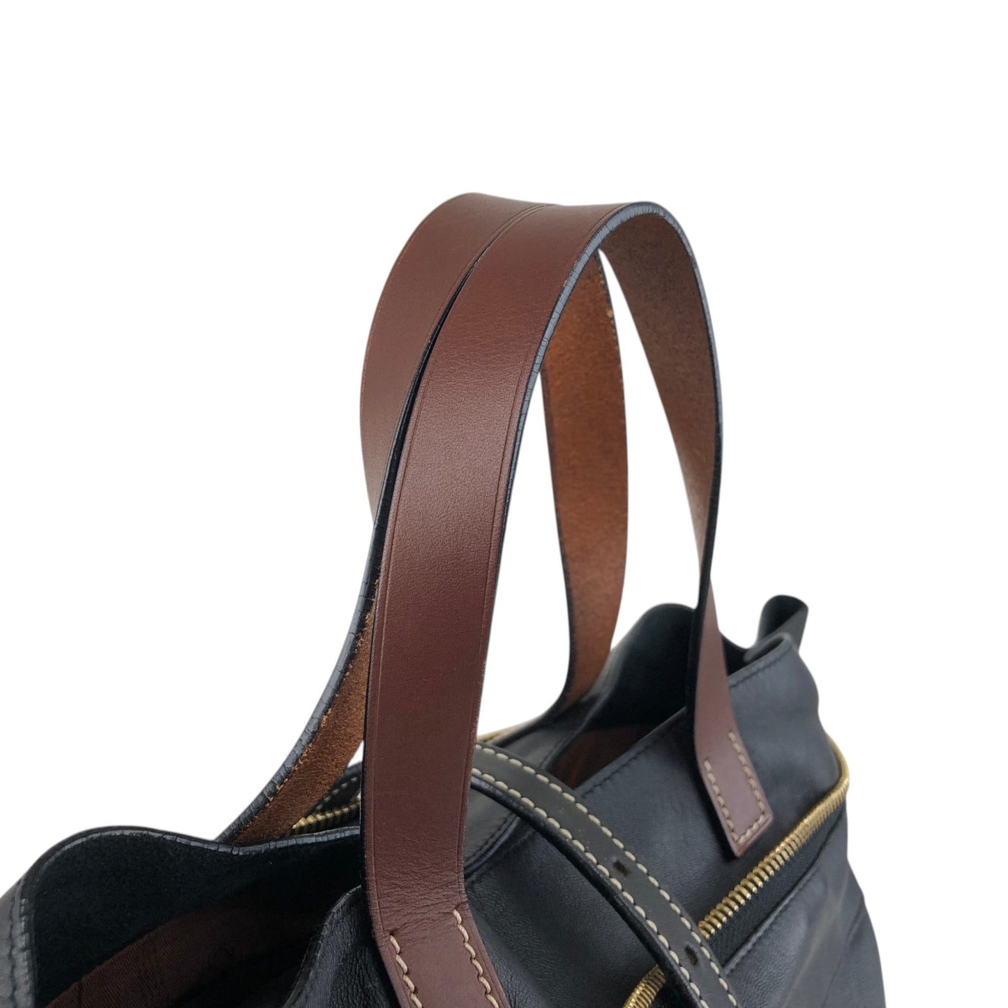 LOEWE Logo Front Buckle Two-way Handbag Shoulder bag Black Vintage pszdm6
