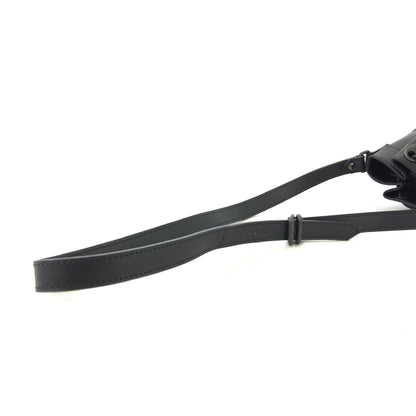 VALENTINO GARAVANI Logo Leather Drawstring Shoulder bag Black Vintage vxthd4