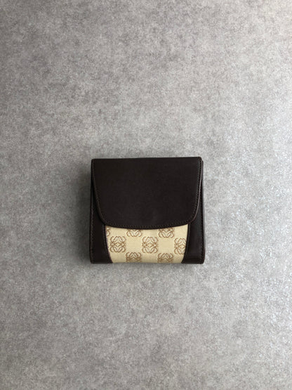LOEWE Anagram Folded Wallet Beige Vintage etbwwx