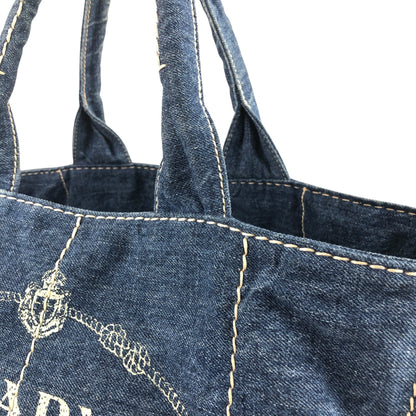 PRADA Canapa Handbag Indigo Vintage t35cnj