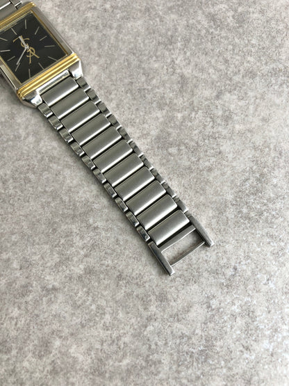 Yves Saint Laurent YSL Logo Watch Silver 5421-H04724Y Vintage 236tmu