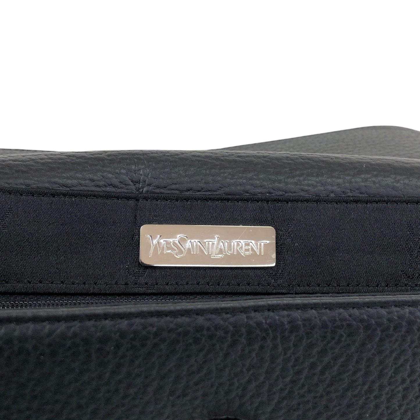 Yves Saint Laurent Logo Shoulder bag Black Vintage vgm3f4