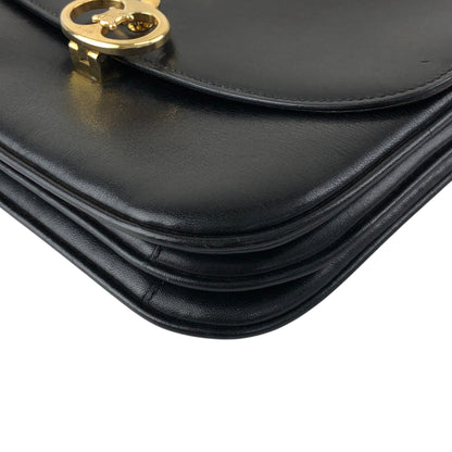 CELINE Triomphe Flap Shoulder bag Black Vintage 6t3cvm