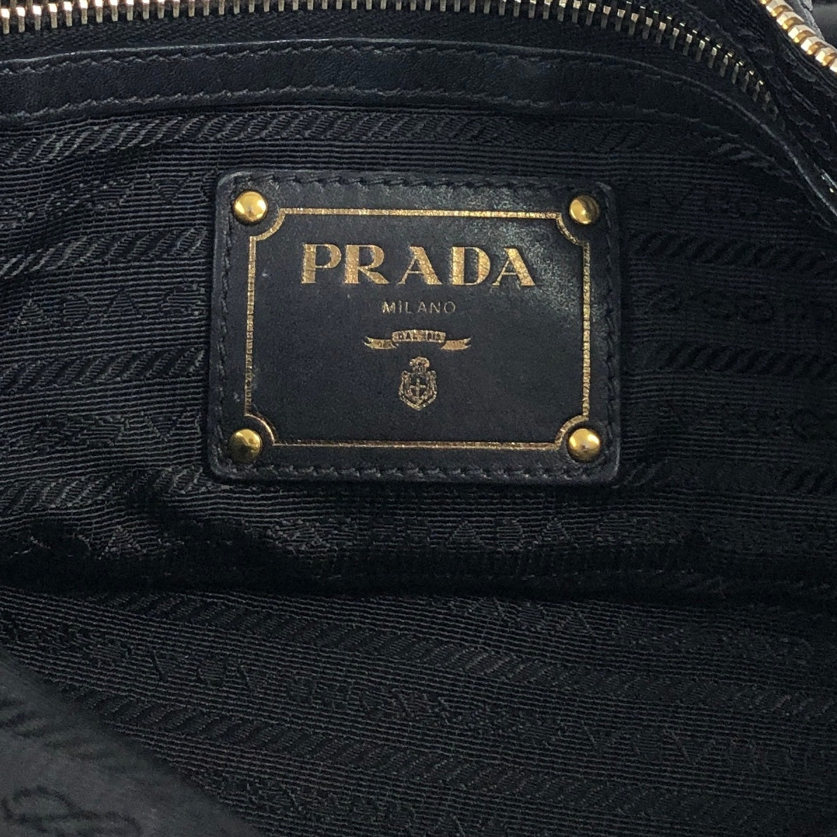 PRADA Logo Two-way Handbag Shoulder bag Black Vintage jrndes
