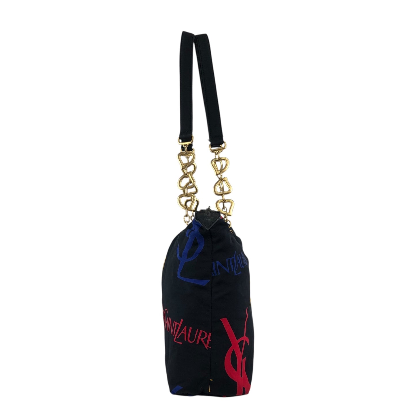 Yves Saint Laurent Logo Chain Totebag Black Vintage fniuvx