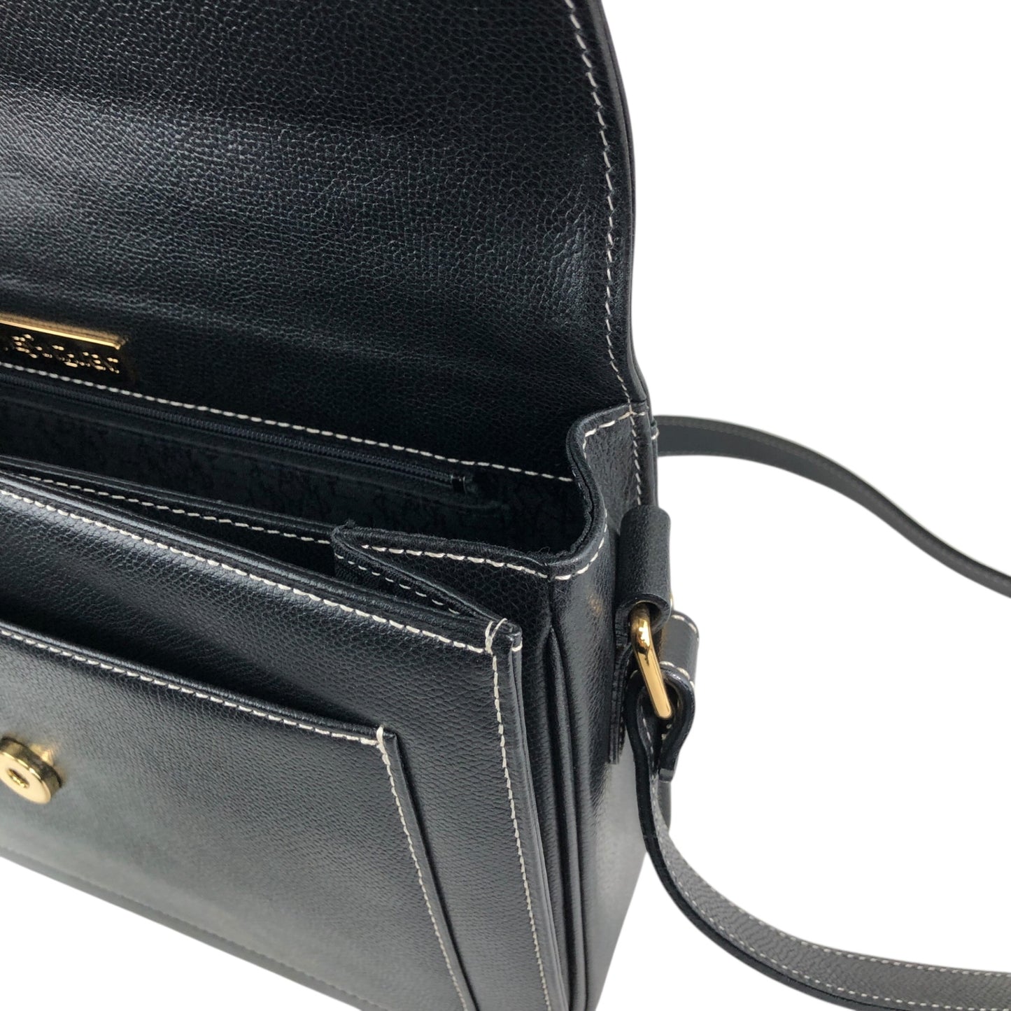 Yves Saint Laurent YSL Logo Shoulder bag Black Vintage wvtdki