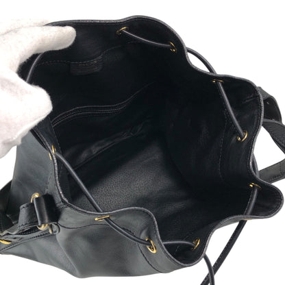 CELINE Gancini Drawstring Shoulder bag Black Vintage 4g3rt5