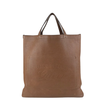 GUCCI Logo Embossed Totebag Brown Vintage 7tbu4m