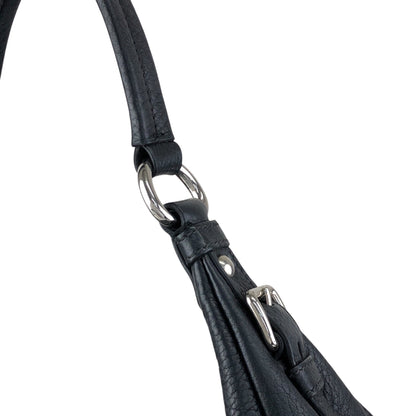 PRADA Logo Shoulder bag Hobobag Black Vintage 53rvk2