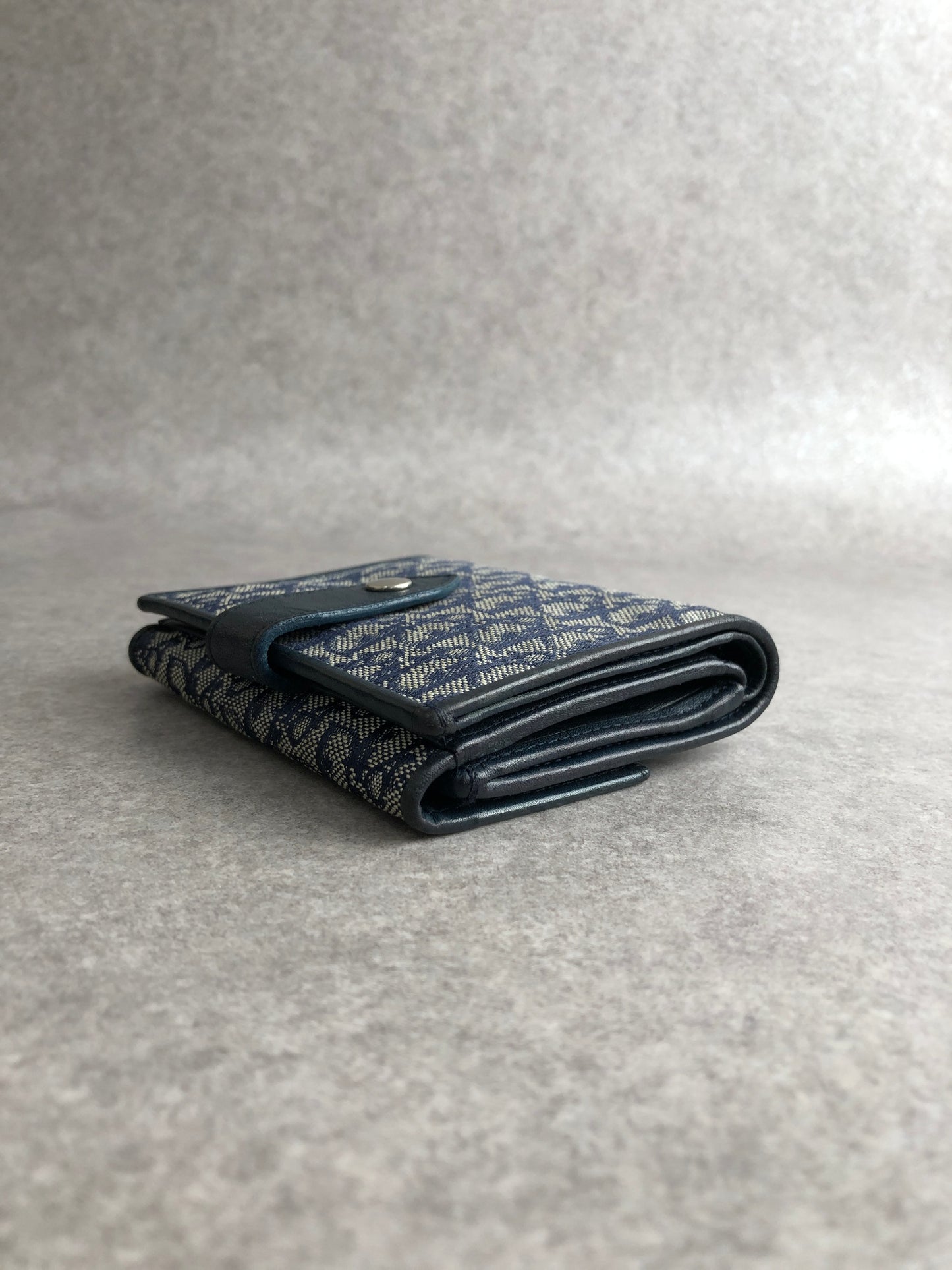 Christian Dior Trotter Folded Wallet Navy Vintage pmj4fu