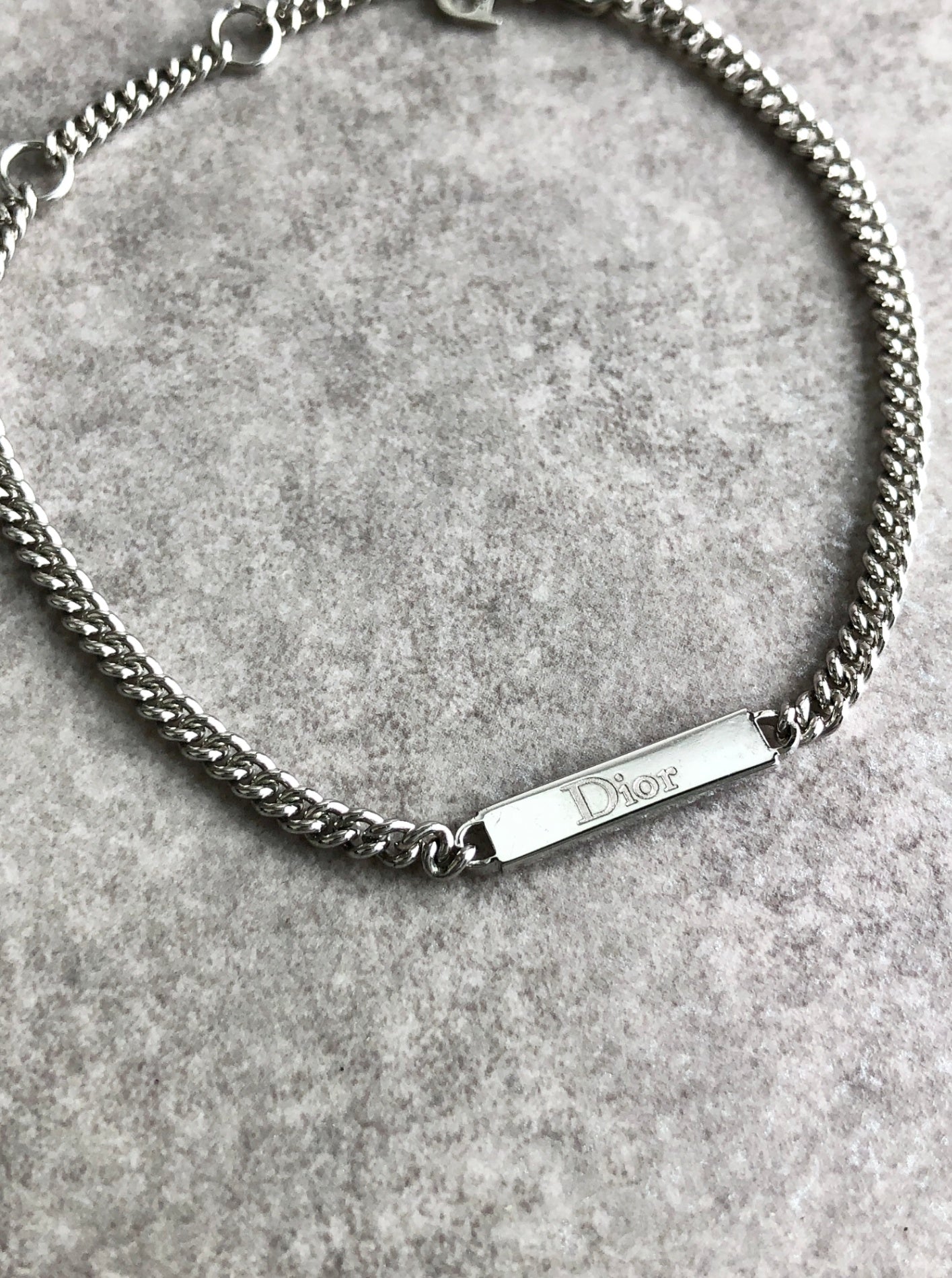 Christian Dior Logo Bracelet Silver Vintage 56r5x4