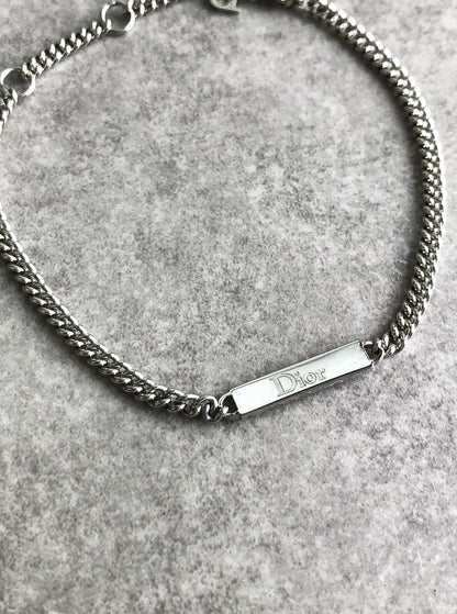 Christian Dior Logo Bracelet Silver Vintage 56r5x4