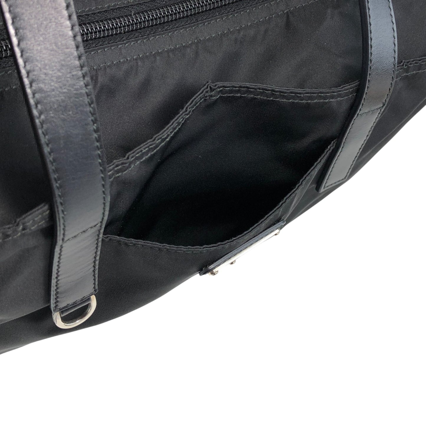 PRADA Tessuto Triangle Logo Totebag Black Vintage gy3es2