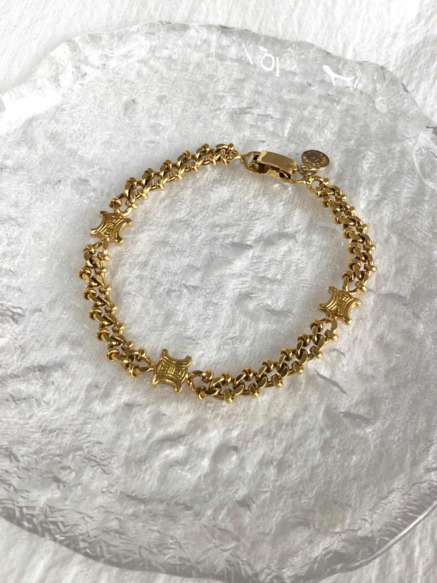 CELINE Blason Bracelet Gold Vintage bxm54g