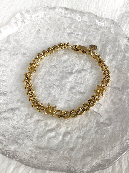 CELINE Blason Bracelet Gold Vintage bxm54g