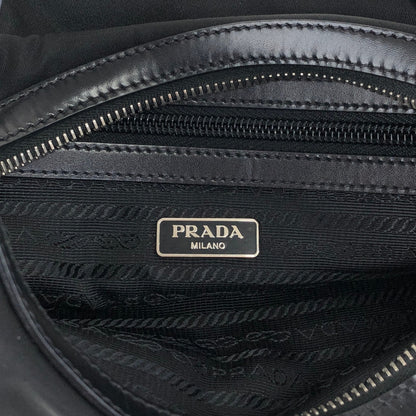 PRADA Triangle Logo Shoulder bag Hobobag Black Vintage cpgmii