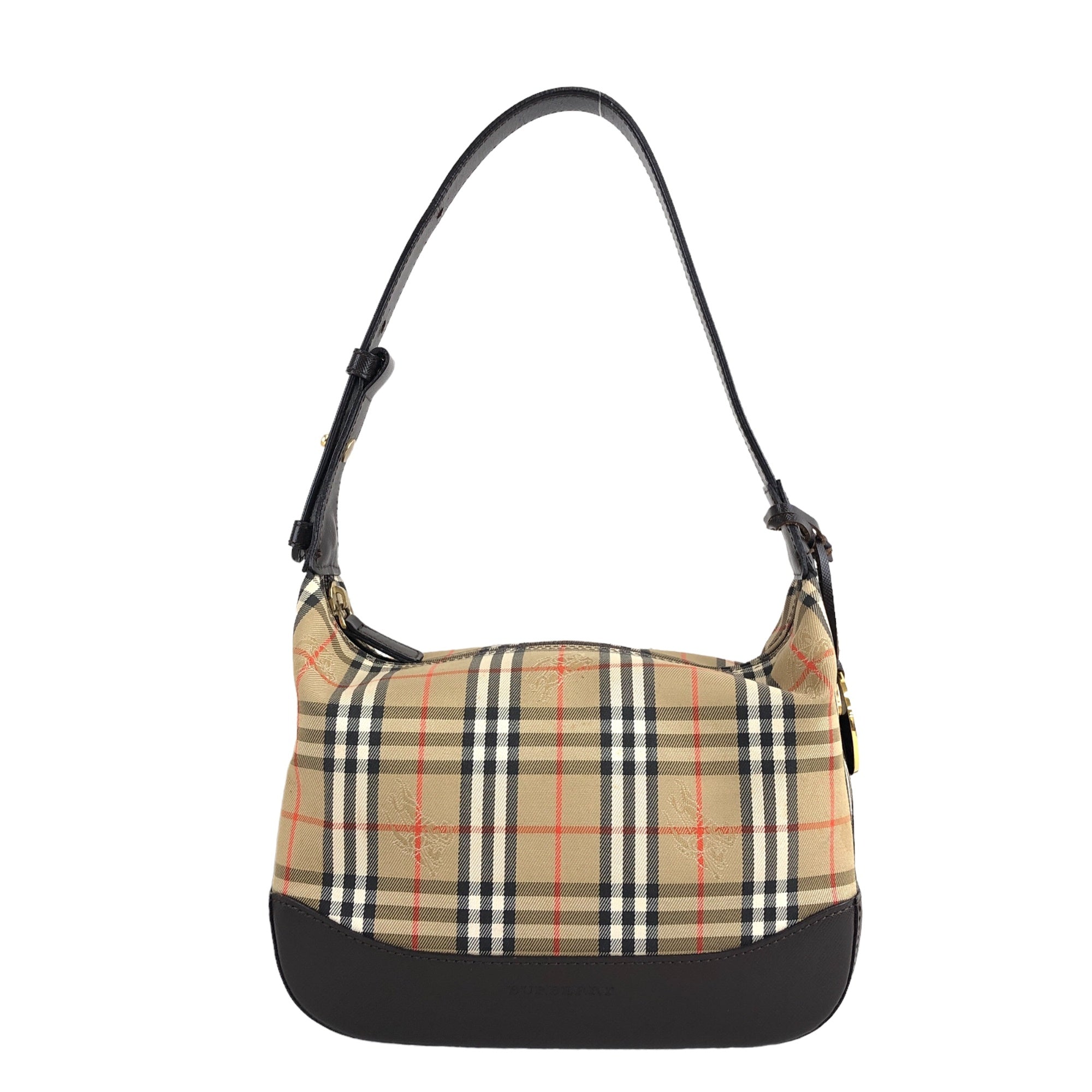 BURBERRY Classic Check Charm Shoulder bag Brown Vintage
