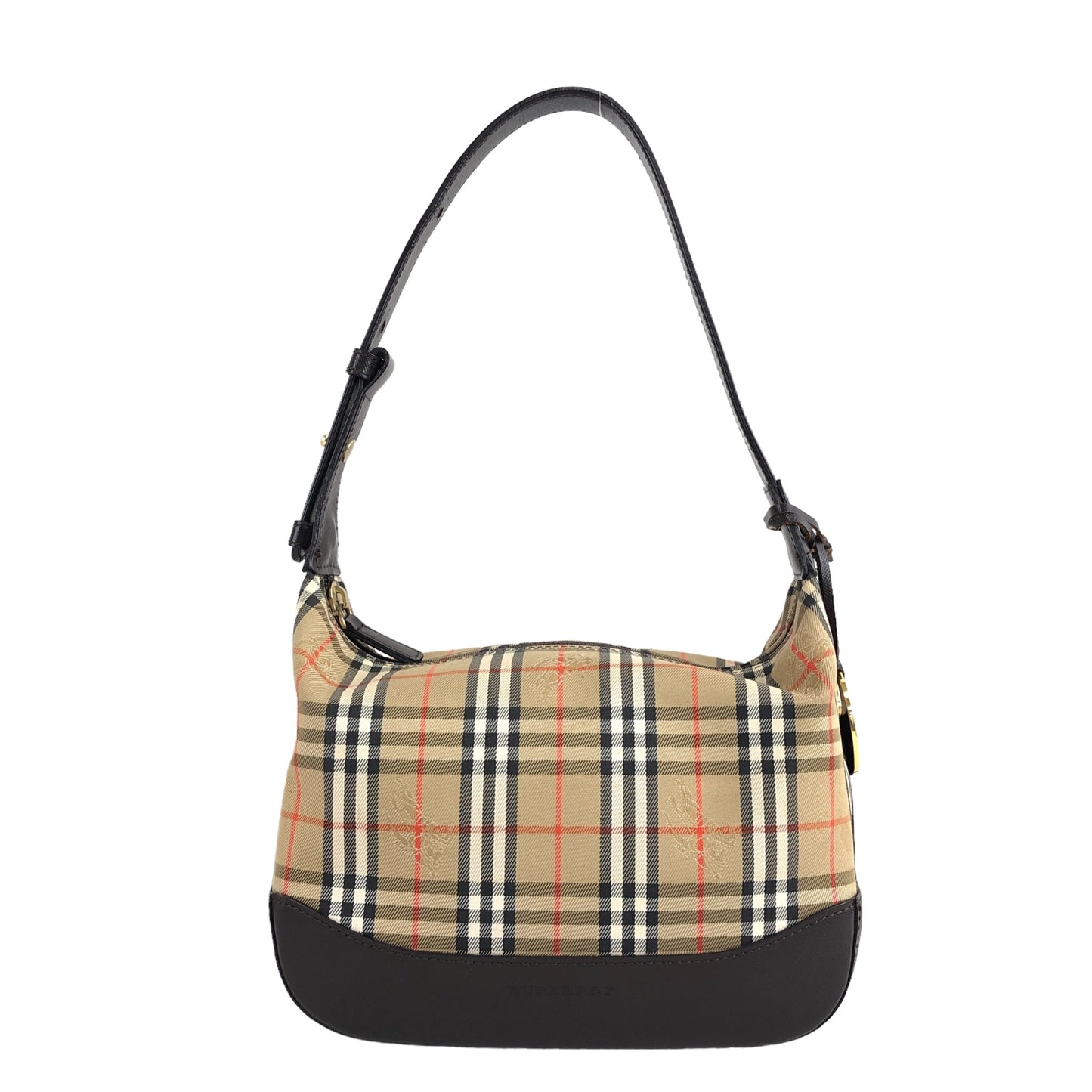 BURBERRY Classic Check Charm Shoulder bag Brown Vintage n5wkmf