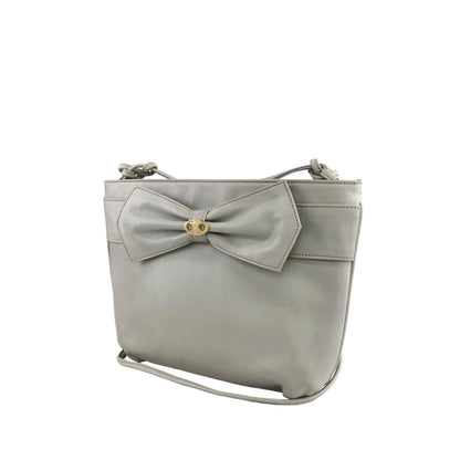 CELINE Blason Ribbon Shoulder bag Gray Vintage dei55p