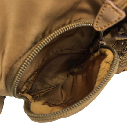 PRADA Triangle Logo Double Pocket Backpack Brown Vintage rne3iv