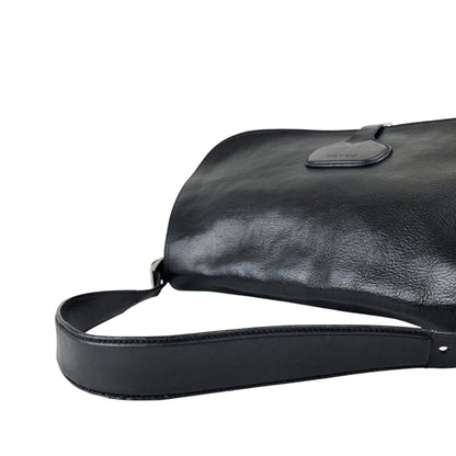 PRADA Logo Front Buckle Shoulder bag Hobobag Black Vintage m5w8bc