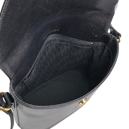 Yves Saint Laurent Logo Stitch Shoulder bag Black Vintage umrsfj