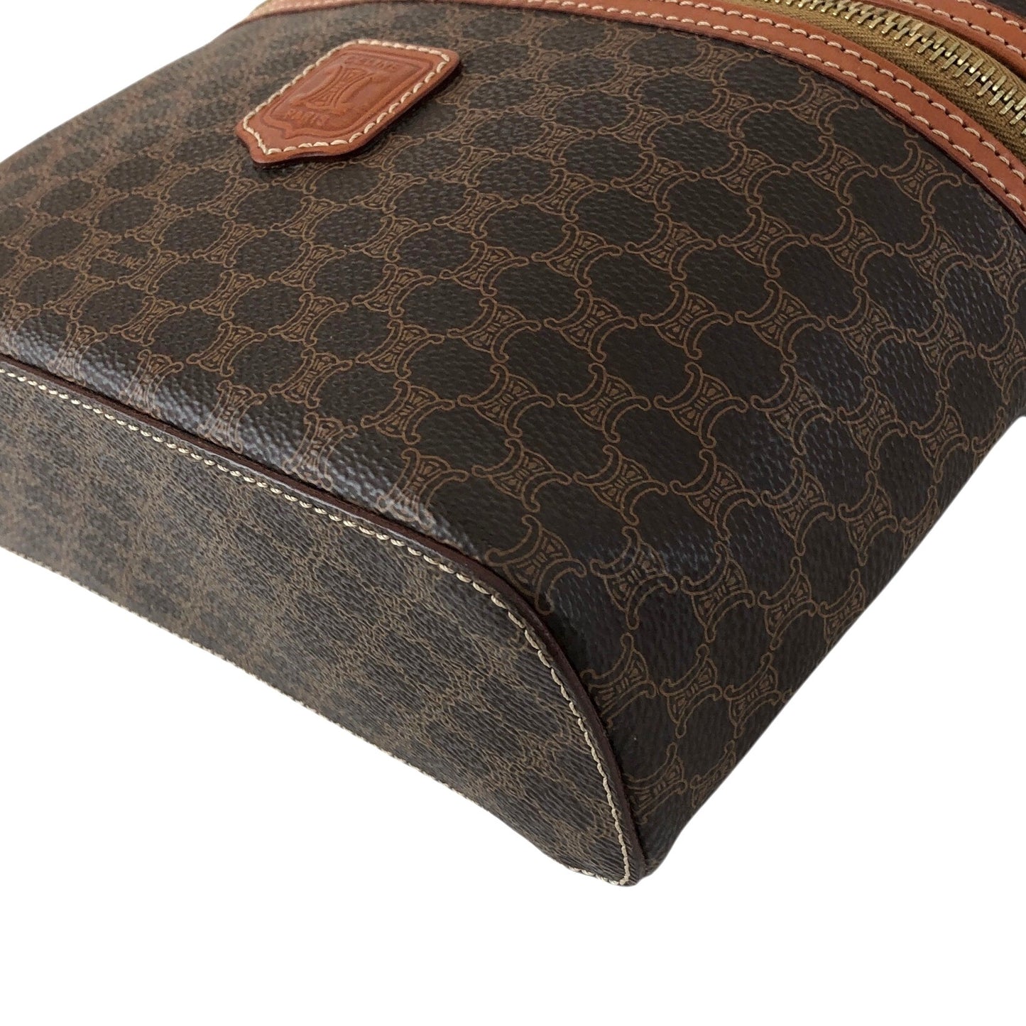 CELINE Macadam Blason Two-way Handbag Shoulder bag Vanity bag Brown Vintage t7yhbd