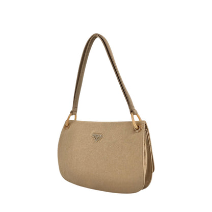 PRADA Triangle Logo Shoulder bag Beige Vintage jhervy