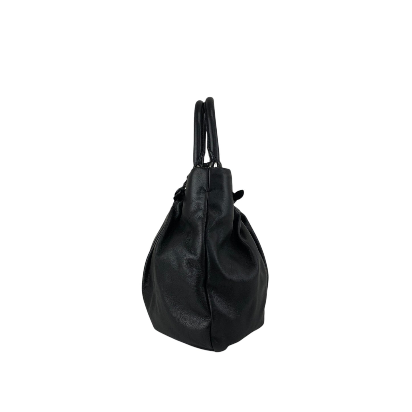 PRADA Logo Two-way Handbag Shoulder bag Black Vintage guwiir